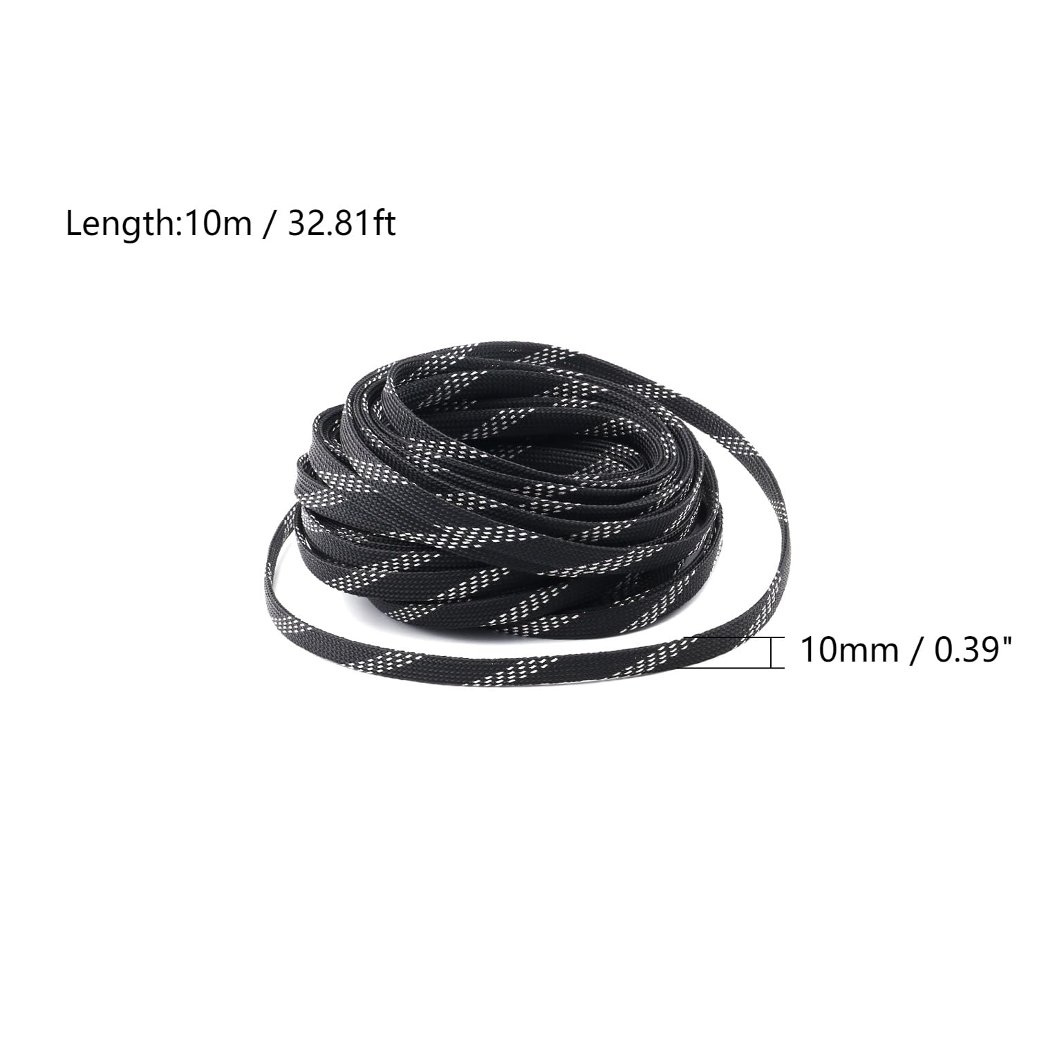 Othmro 1pc Cable Management Sleeve, Braided Cable Tidy Red, 5m Cable