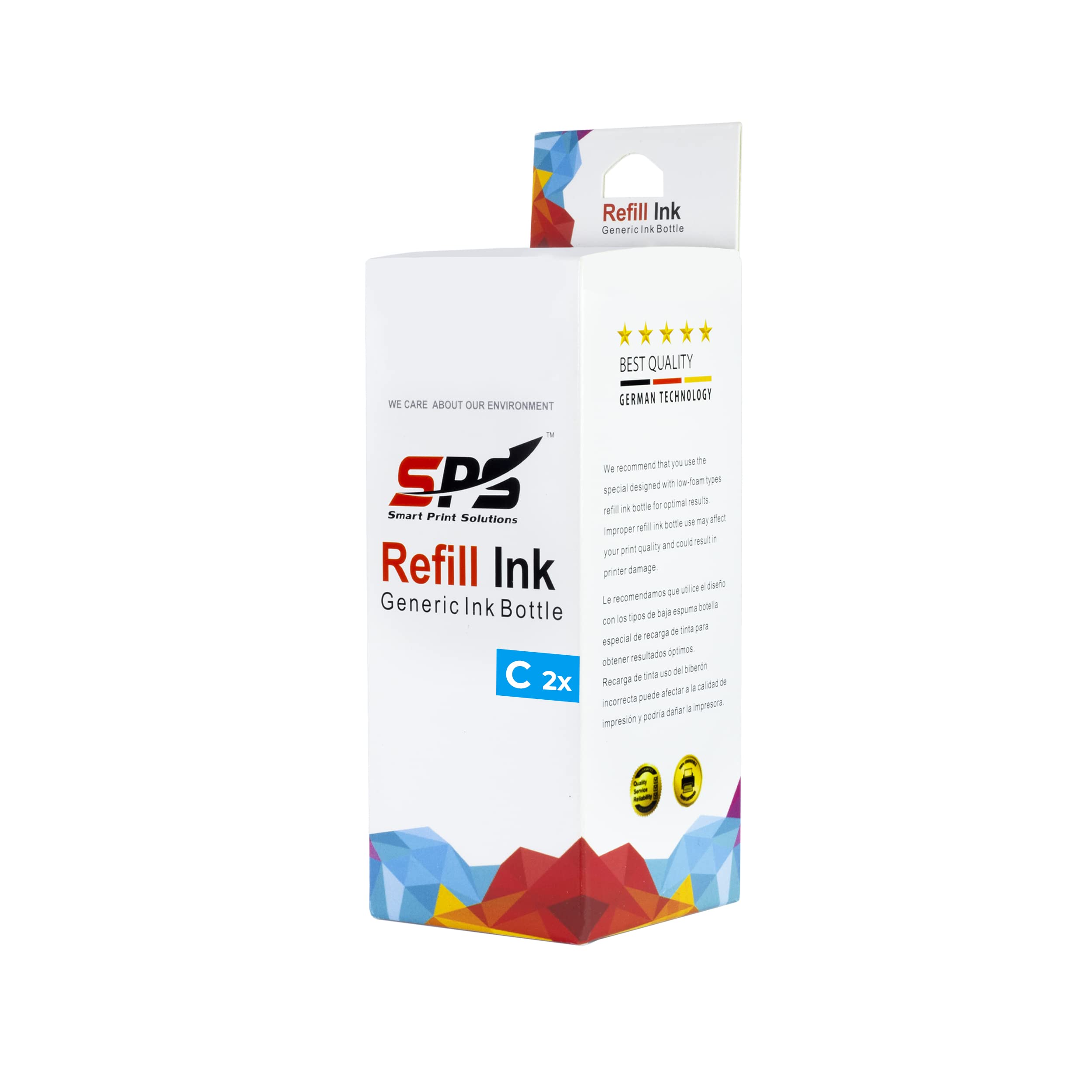 Smart Print Solutions SPS 2x Cyan BT 5000 INK Compatible Ink Cartridges Replacement for Brother Printers DCP-T300, DCP-T500W, DCP-T700W, MFC-T800W