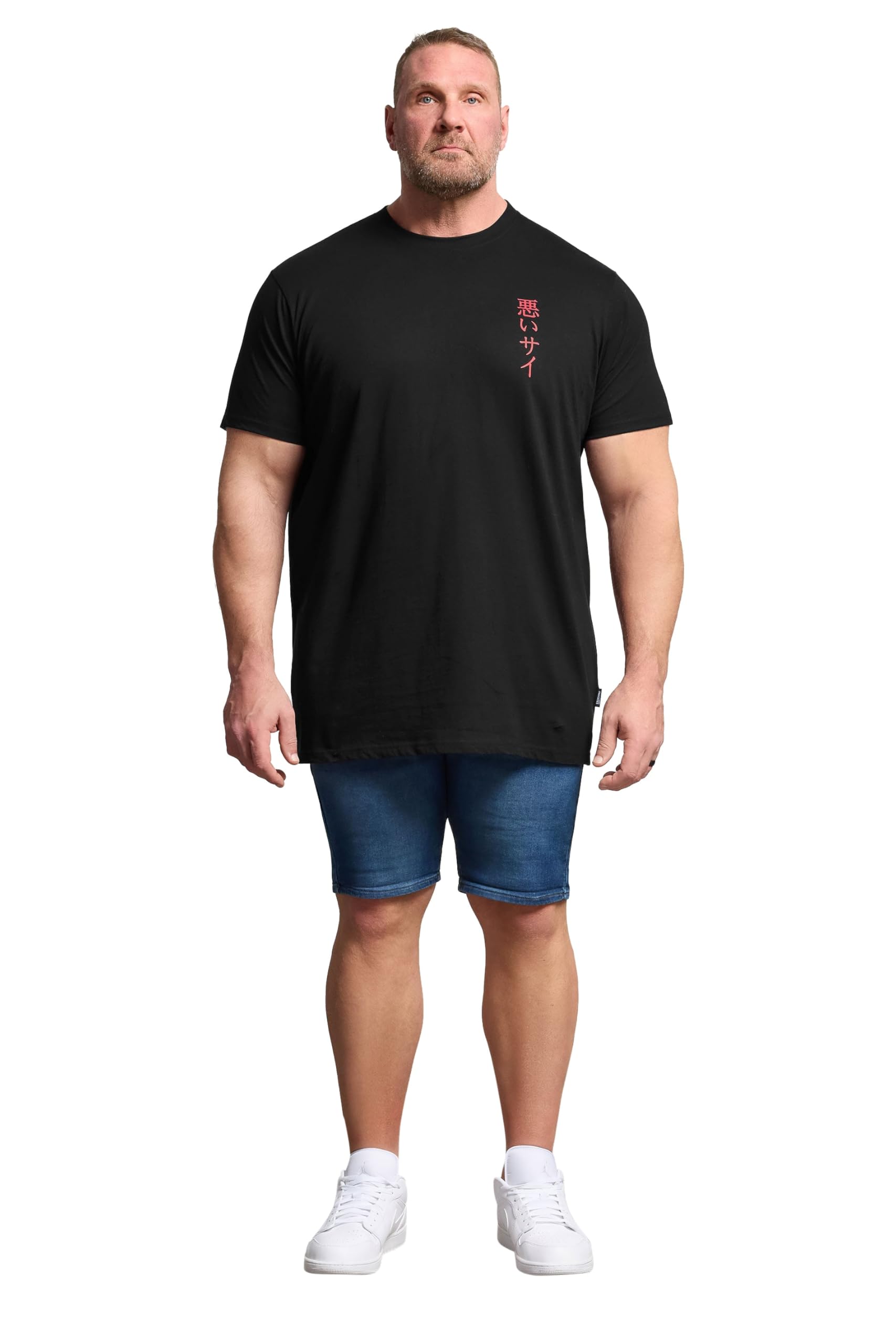 BadRhino Big & Tall Extra Long Rhino Japanese Graphic T-Shirt - Men's - Plus Size Curve Black
