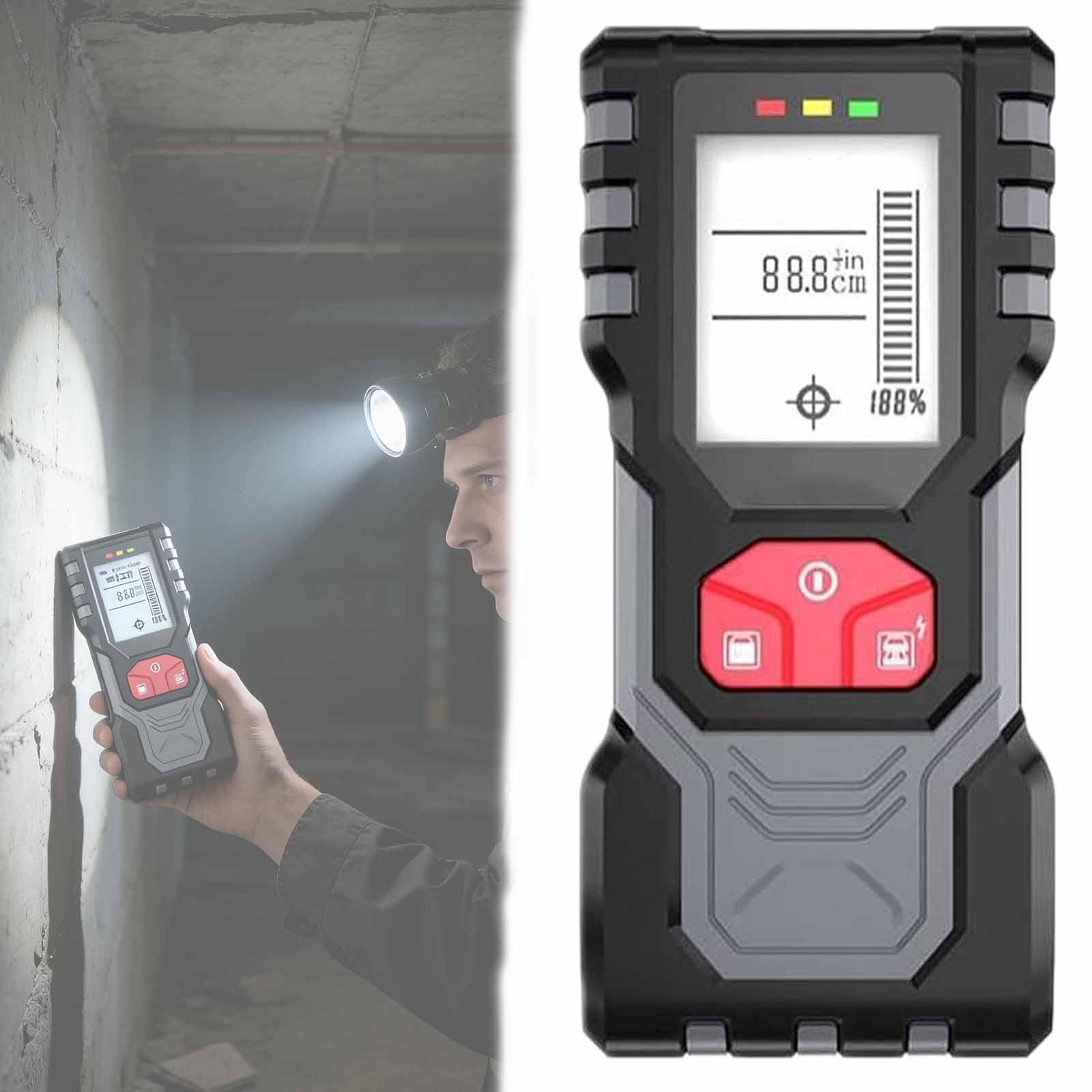 ERICAT Escáner De Pared con Buscador De Vigas, Detector De Pared Digital con Pantalla Retroiluminada Y Sensor Inteligente, Claro/fácil De Leer Y Detección De Profundidad, Chip De Microprocesador