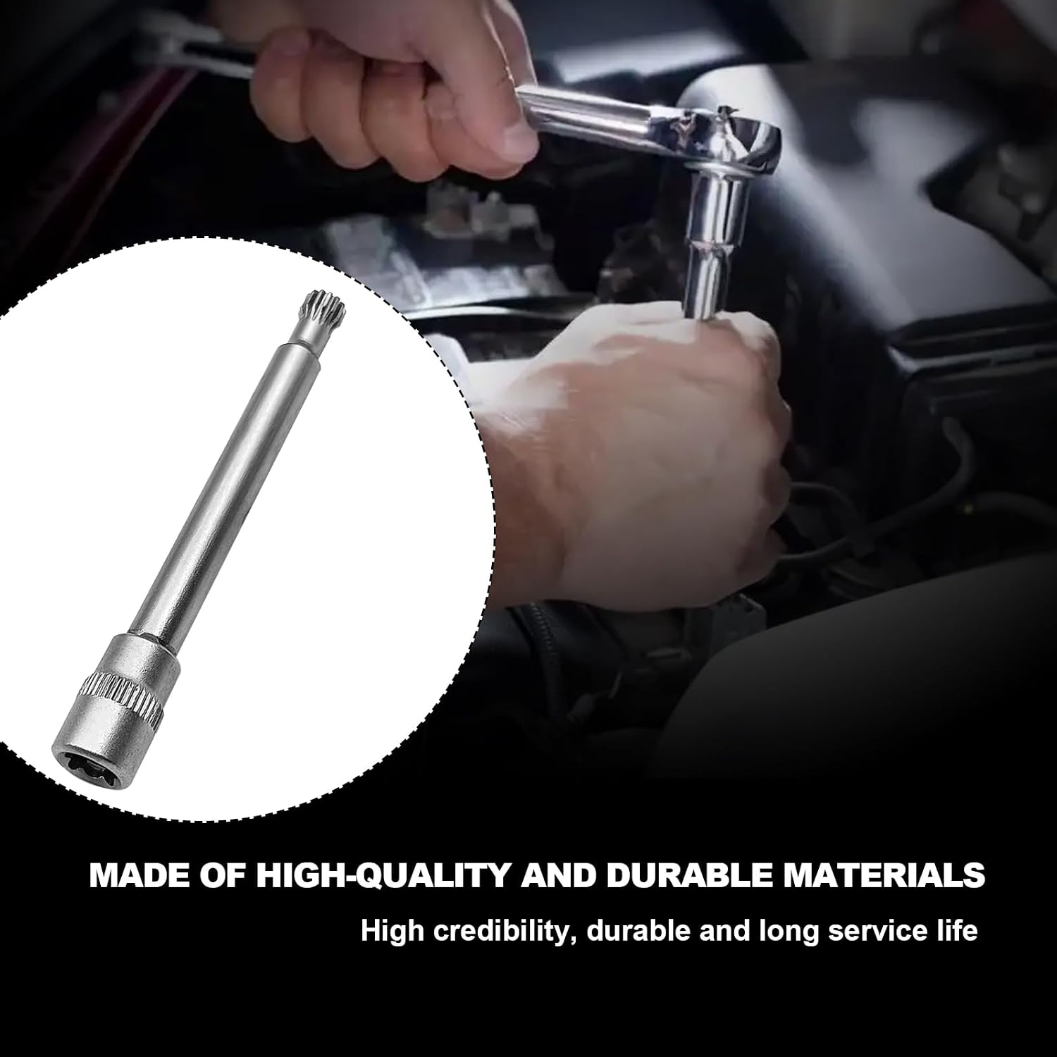 Dual Clutch Transmission Reset Tool Compatible with Ford Focus 14 Teeth 1/4" Drive, DPS6/ 6DCT250 Dual Clutch Transmission Actuator Motor Release Wrench Tool, 6mm 14 Spline Socket