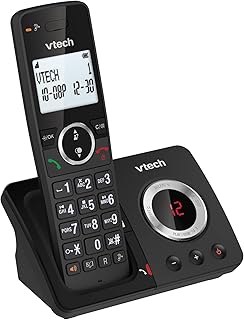 VTech ES2050 DECT Cordless Phone with Answering Machine,Call Block,Easy-to-Read Backlit Display,Landline Phone with 18 Hours Talk-time,Volume Booster,Handsfree Speakerphone,Speed Dial,Single Handset