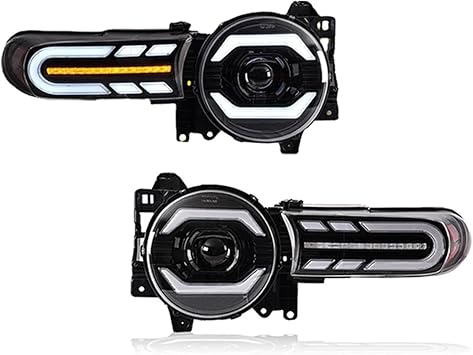 2pcs Car Styling Headlamp LED DRL Dynamic Turn Signal Light Low High Beam Compatible With Toyota FJ Cruiser Headlight 2007-2020 FJ Cruiser