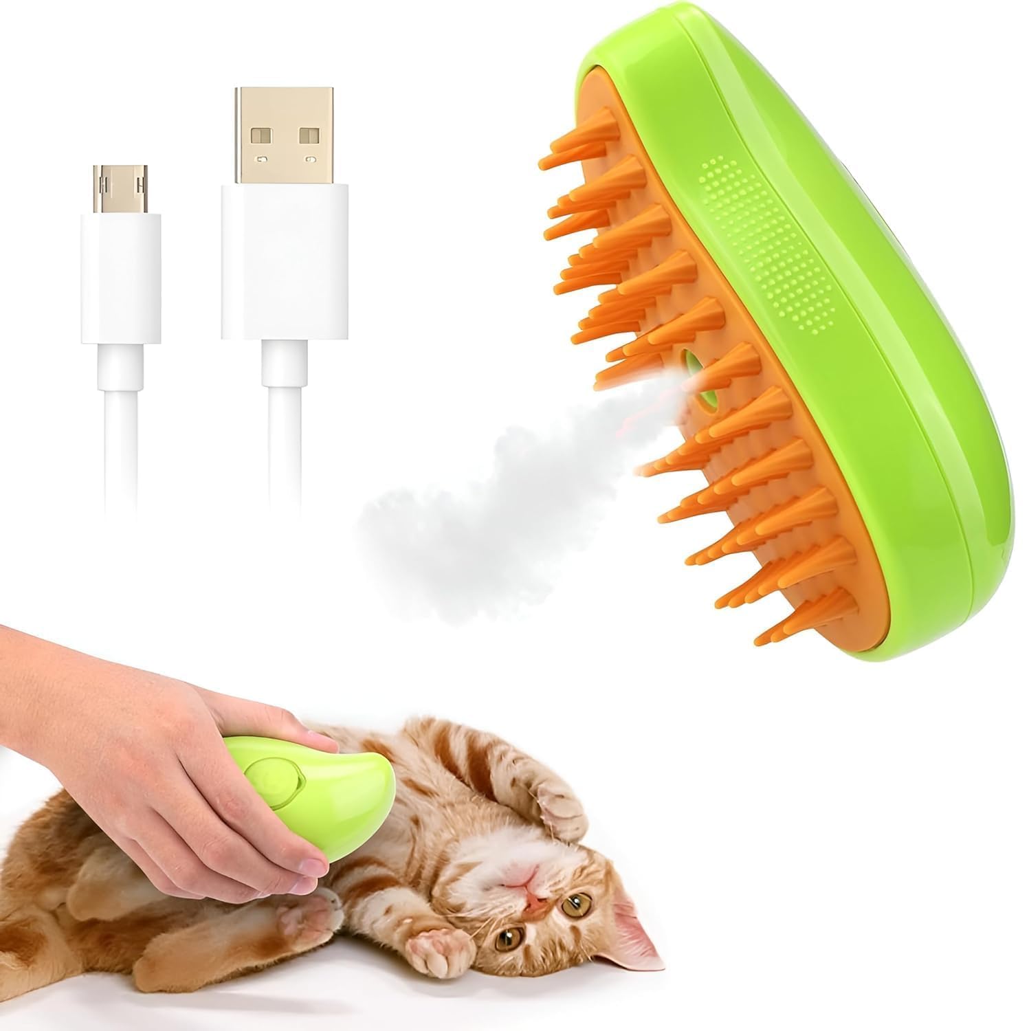 Kimee Electric Pet Steam Hair Brush: Bath-free Grooming, Massage, & Shedding Removal for Dogs & Cats (B0D1Y6LDLS) Amazon Price History, Amazon Price Tracker