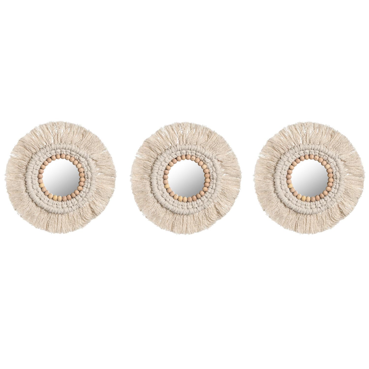 ESPEJO SET 3 ALGODON CRISTAL 20X1X20 BLANCO