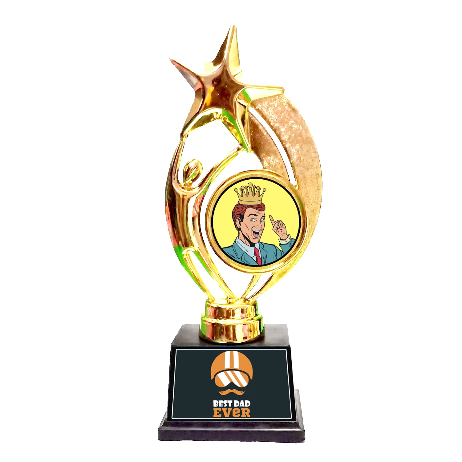 Birthday Gift for Father Dad Alloy Plastic Best Dad Ever Award Trophy (9.5 x 3.50 x 2.50, Gold)-picture-15
