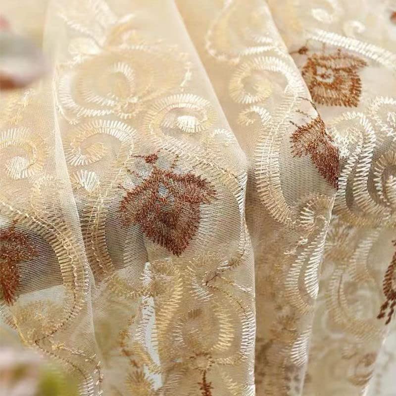Amazon｜Mi新生活 北欧風 豪華 レースカーテン 【透け感あり】 刺繍