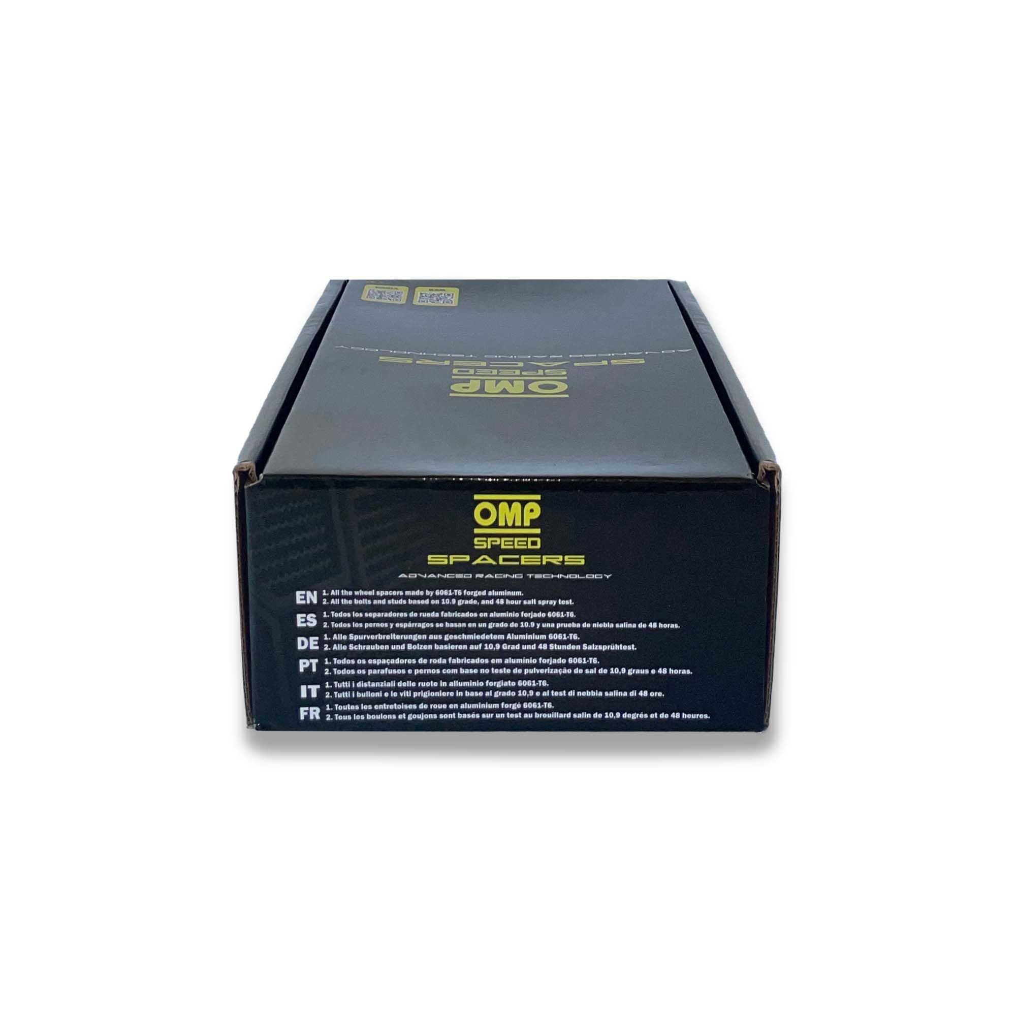 OMP Speed Juego de 2 Separadores Doble Centrado Grosor: 10mm PCD: 5x120 CB: 72.6 OD: 149 Tornillo x20 M12x1.5 Conico + M14x1.25 Conico + Antiropo Negro Aluminio - OMPS09151001