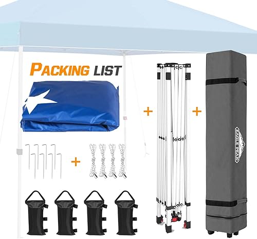 Miniatura 9 de EAGLE PEAK - Toldo de 3 x 3 m (10 x 10 pies), toldo instantáneo al aire libre con altura ajustable y bolsa de transporte con ruedas., Bandera