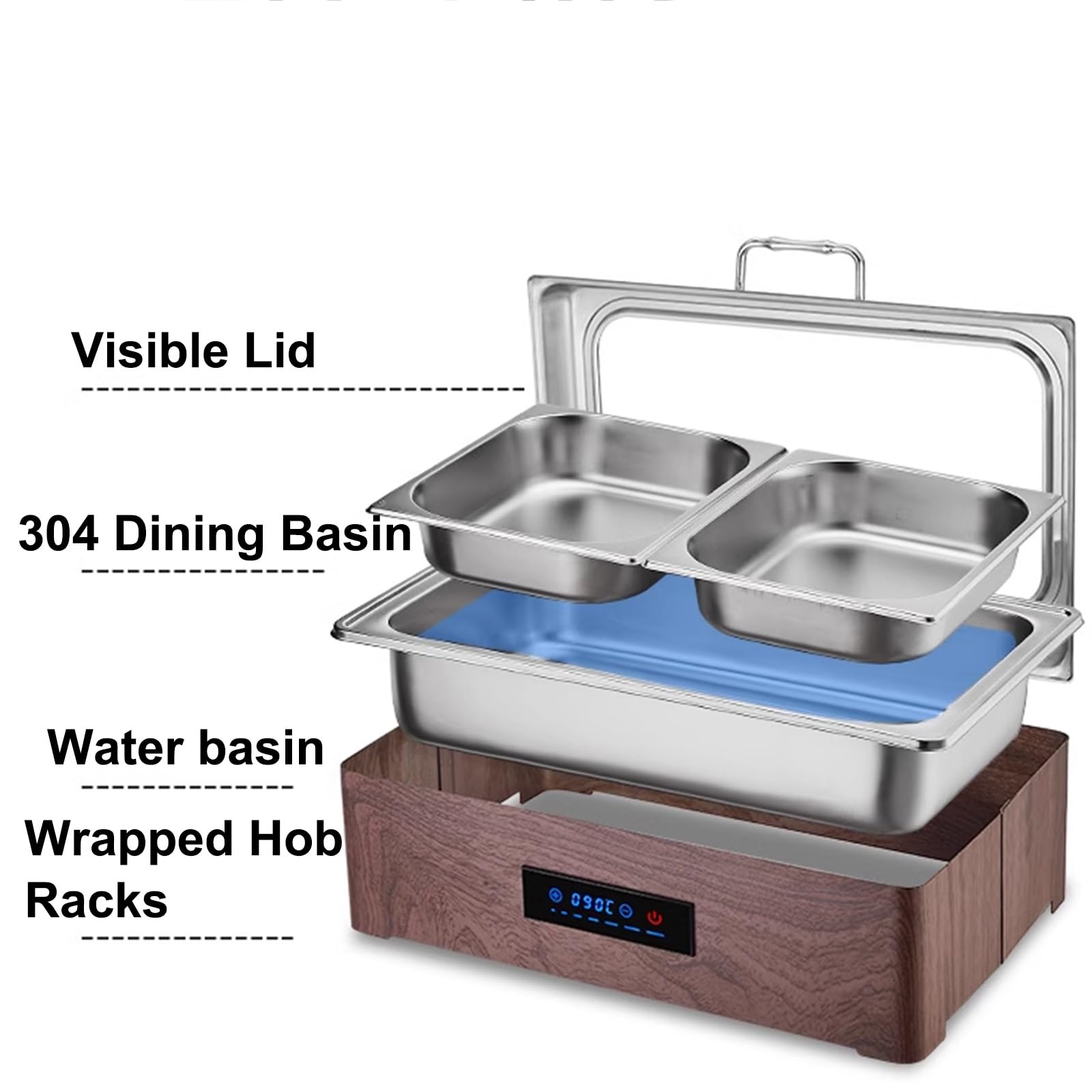 Calentadores de alimentos para catering, platos inteligentes para bufé para eventos, fiestas, reuniones, diseño duradero, fácil de limpiar, perfecto para servicios de catering