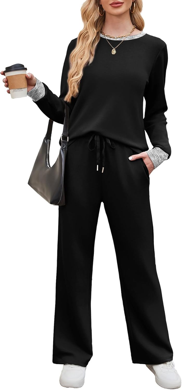WIHOLL Lounge Sets for Women 2 Piece Travel Vacation Outfits Fall Sweatsuit Tracksuit - Image 2