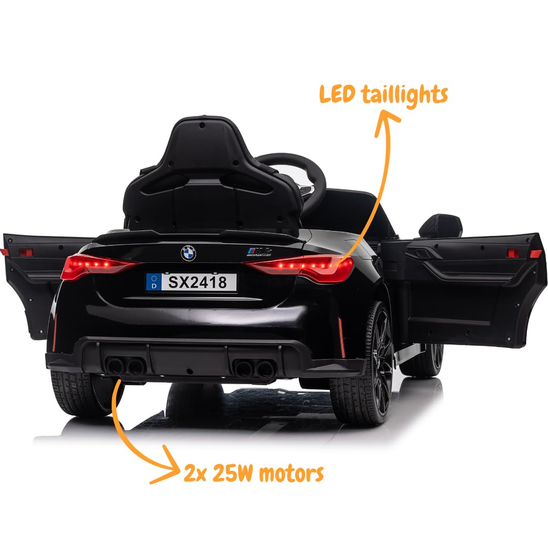 BMW M4 Véhicule électrique pour enfant avec télécommande 12 V 1 à 5 ans Noir