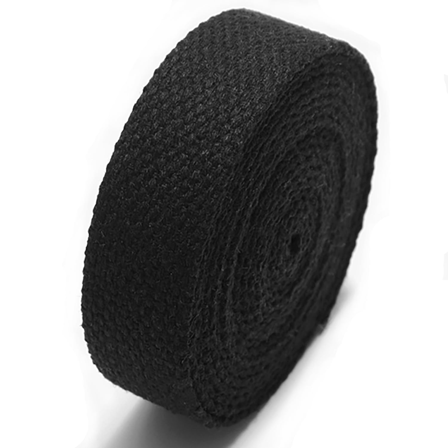 1 Inch Polyester Cotton Webbing 11.5~12.5 Yards Cotton Strap for Arts and DIY Crafts, Sewing Webbing Tote Canvas Bags Making Outdoor Accessories (Black)