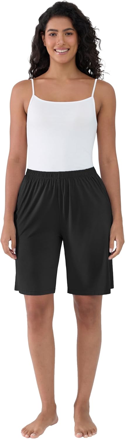 Joyaria Cooling Bermuda Shorts Women Bamboo Viscose Sleep Lounge Pajama Wicking Sweat Shorts Yoga Active Wear with Pockets - Image 6