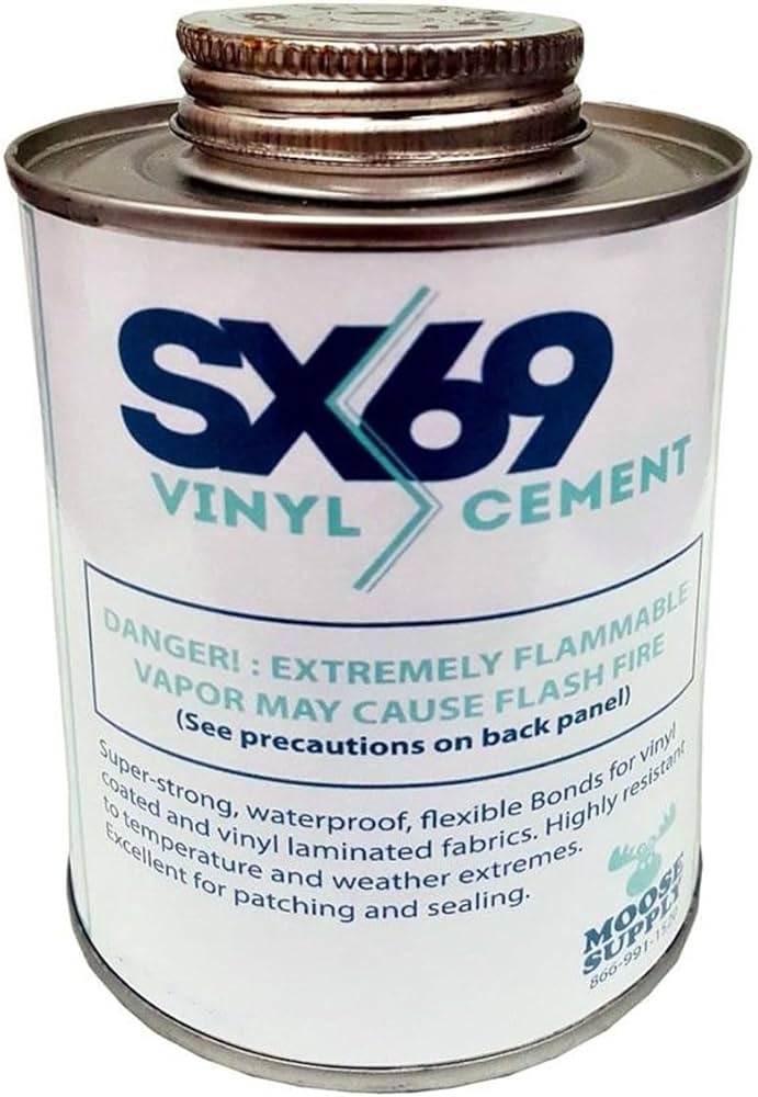 SX-69 Vinyl Cement Glue - 8 Ounce Can -Creates Flexible Waterproof