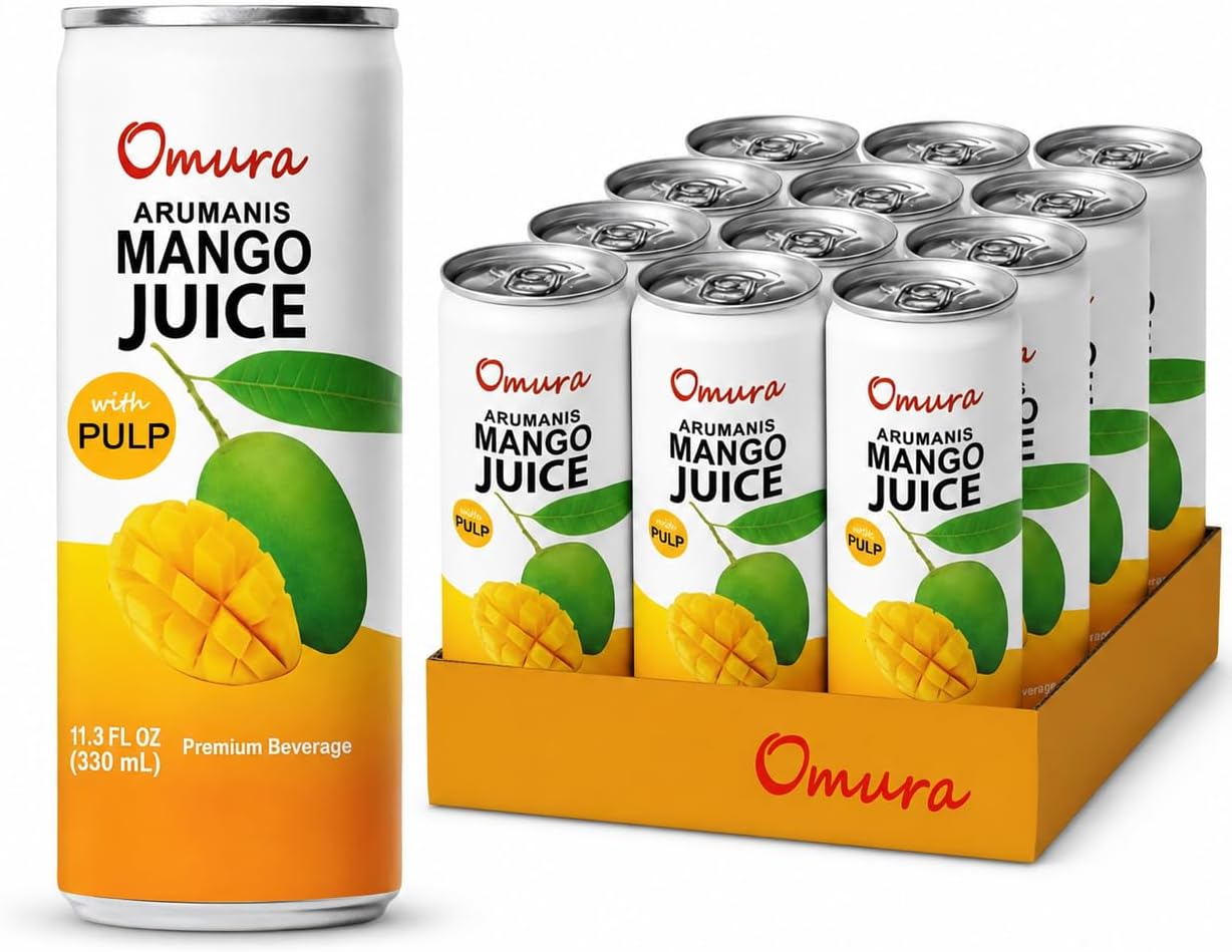 Omura MANGO JUICE from Natural Fruit with PULP 11.3 FL. Ounces | 12-Pack