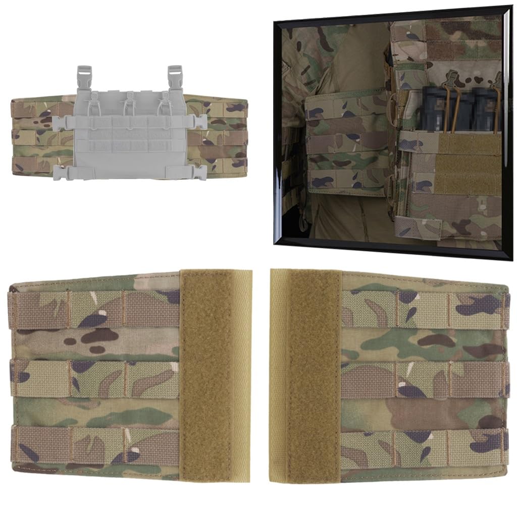 WLXW Taktischer Plattenträger, Seitliches Molle-Panel-Set for Airsoft-Jagdweste, Brustgurt-Ausrüstung, Passend for Magazintasche/Funktasche