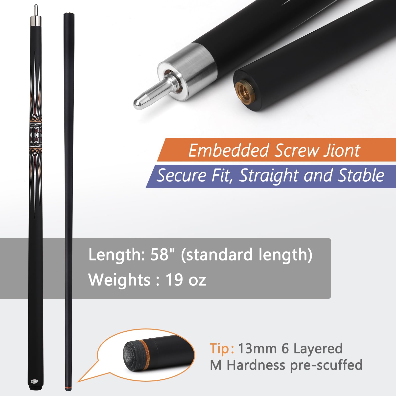 Amazon | プールキュースティック ケース付き 13mm グラス