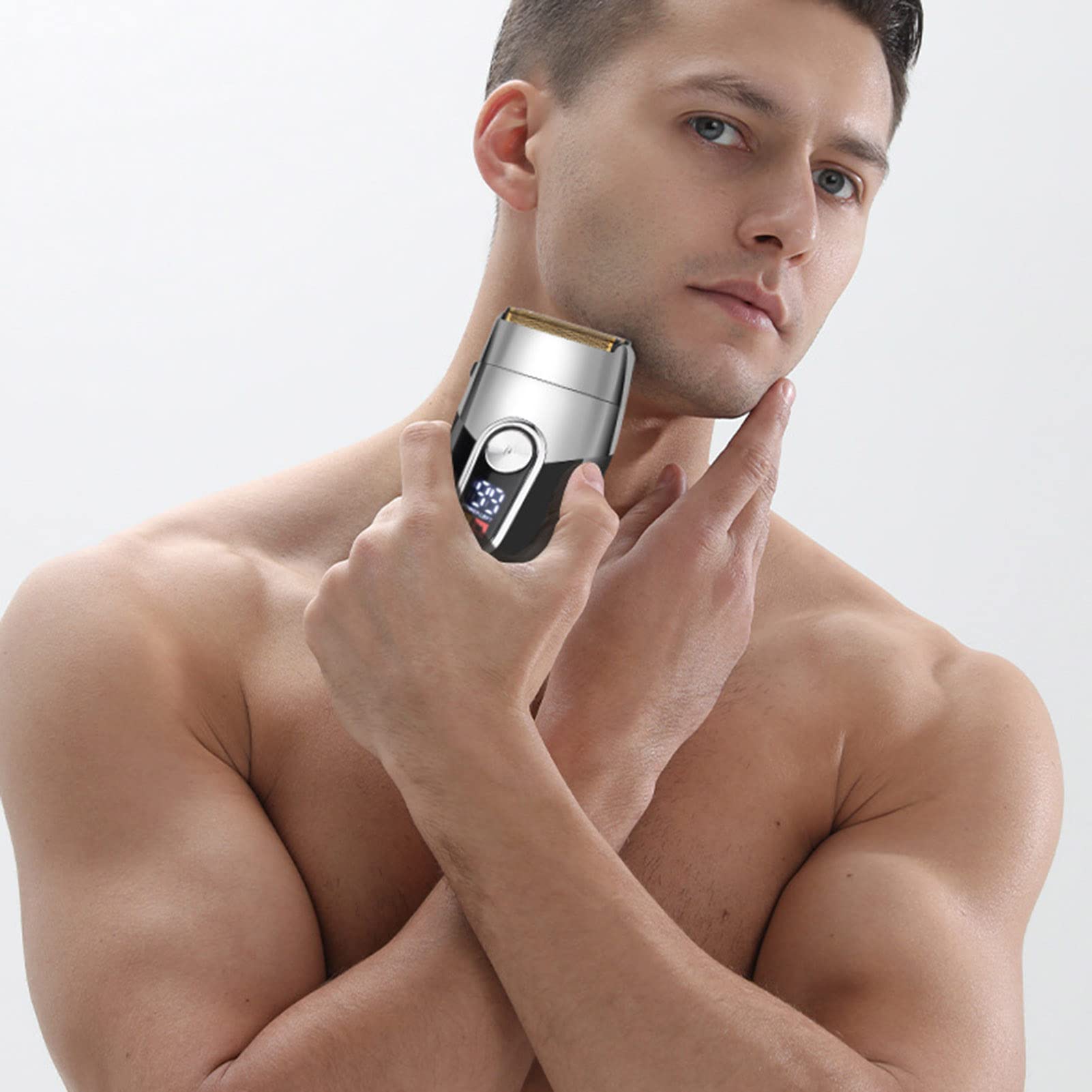Brrnoo Tagliacapelli Elettrico Uomo, Rasoio Lavabile Ricaricabile | Base di Ricarica USB, Autonomia di 60 Minuti, Batteria 800 MAh, Testina Regolabile per Viso e Collo