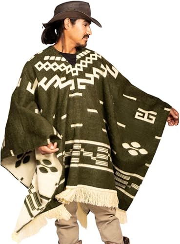 Miniatura 4 de Clint Eastwood, Poncho de lana de alpaca estilo occidental, único y hecho a mano en Ecuador. Poncho de lana grueso, cálido y suave