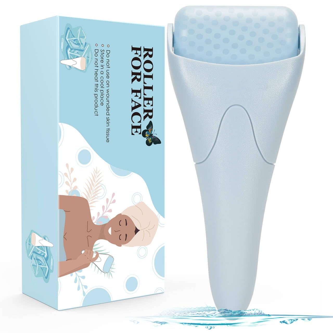 Ice Roller for Face,Eyes,Women Gifts Idea,Therapeutic Cooling to Tighten Brighten Complexion and Reduce Wrinkles,Massager Under Eye Puffiness,Migraine and Pain Relidf (Haze Blue)