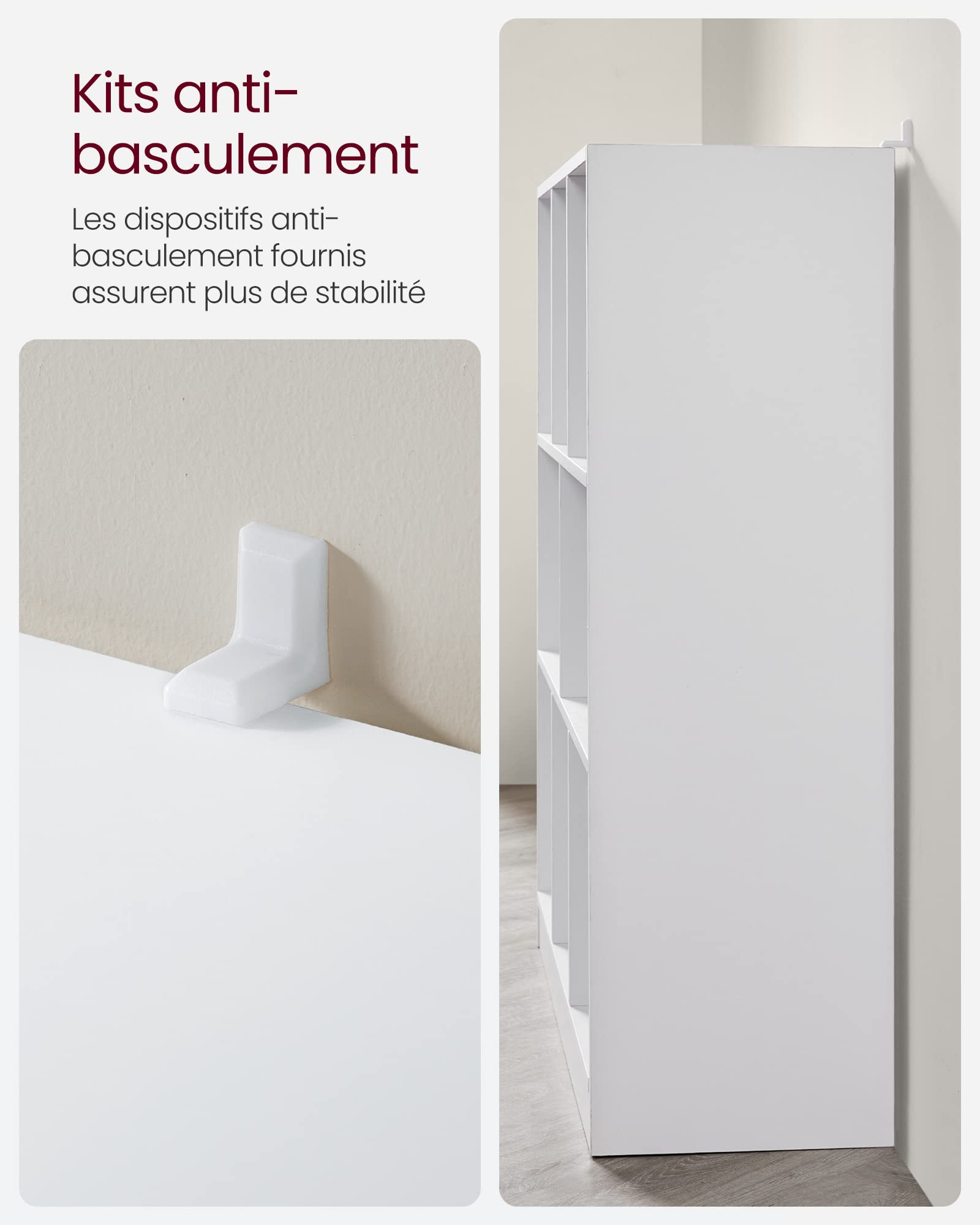 VASAGLE Custos Collection - Bibliothèque, Étagère, Meuble de Rangement avec Compartiments Ouverts, pour Salon, Chambre, Bureau, Cloison Séparateur, 97,5 x 30 x 100 cm, Blanc LBC52WTV2