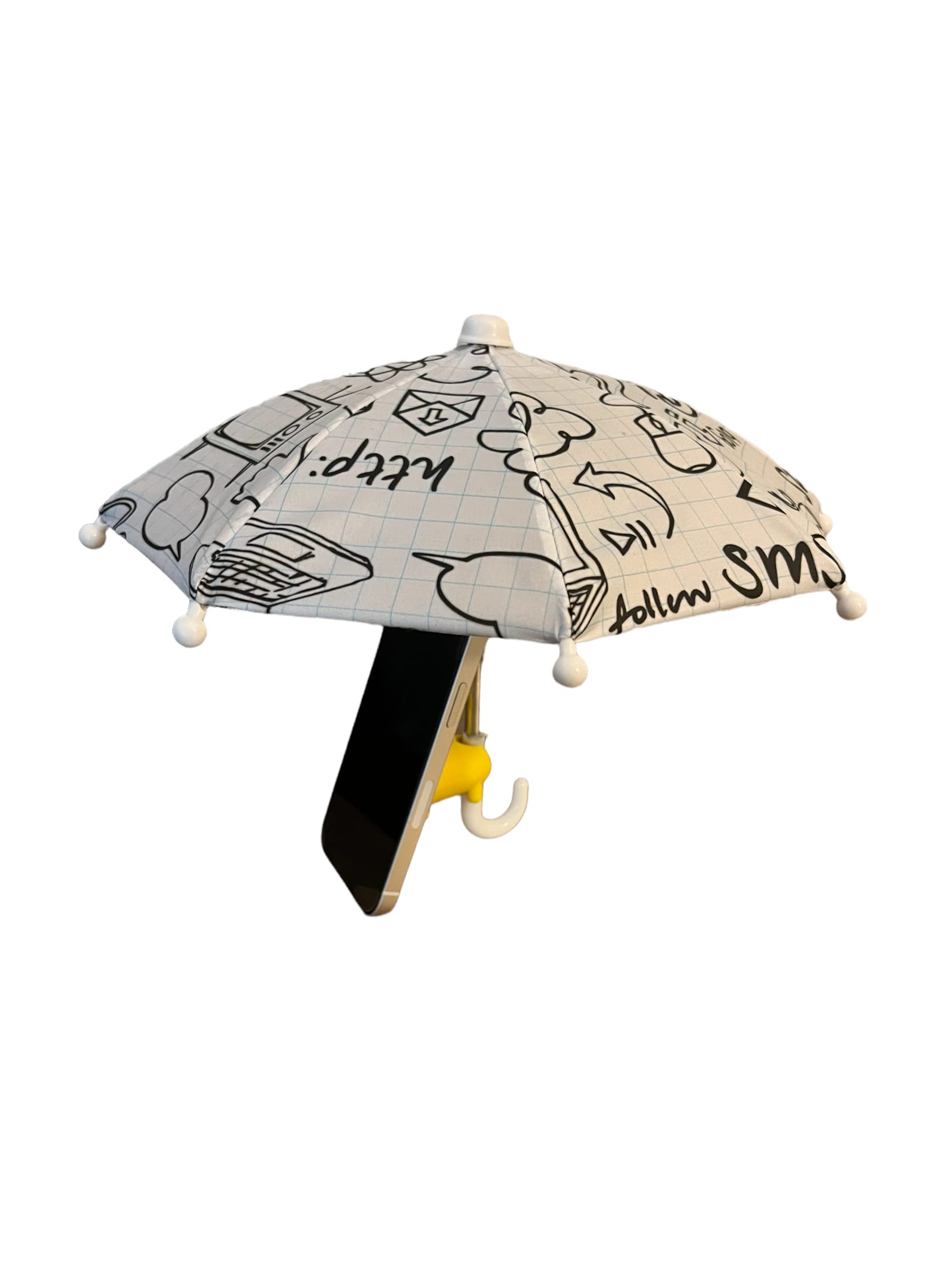 PhoneBrella Phone Umbrella Phone Cooler Tablet Umbrella Sun Shade Rain Shield Mini Umbrella for all Cellphones Cute Piggy Suction Cup Phone Holder Accessories for Phones (Doodles/Yellow Piggy)