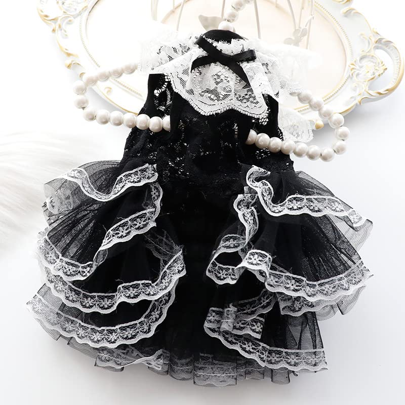 Vestido de boda para perro pequeño AZA M Negro miniatura 4