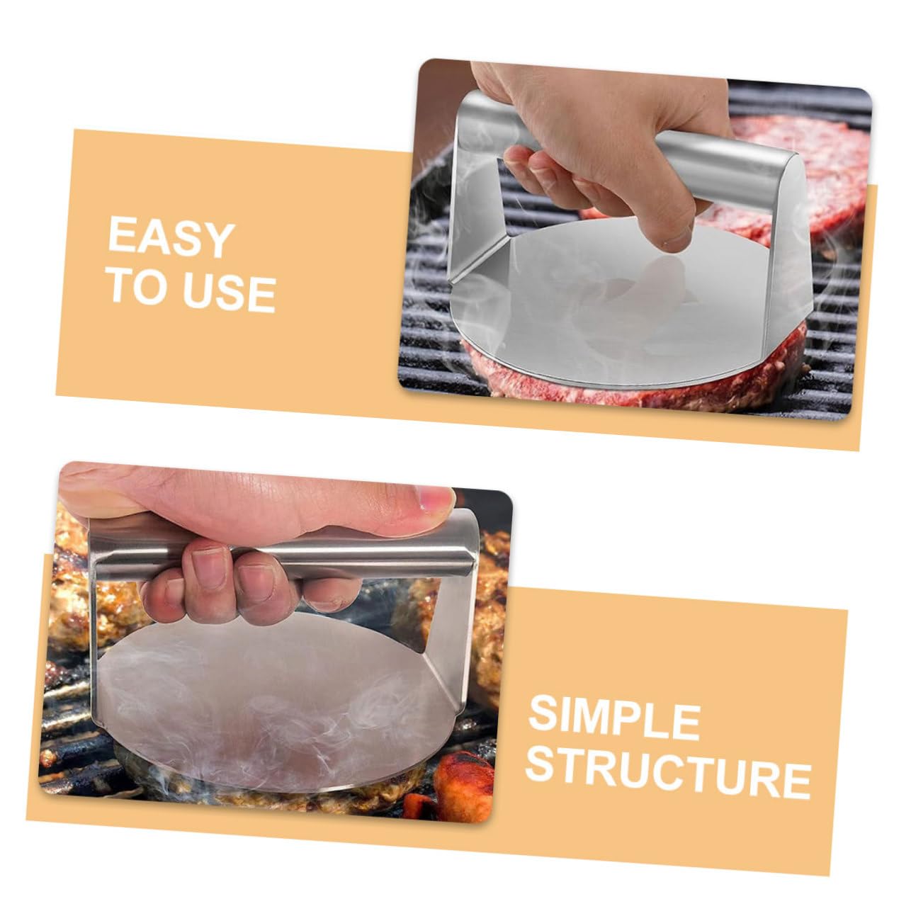 Mikinona Spatola Per Barbecue in Acciaio Inossidabile Pressa Per Carne Da Barbecue Utensili Per Grigliate All Aperto e Bottiglia Condimento Accessori Per