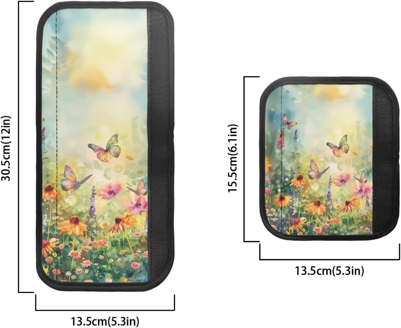 8 Pieces Refrigerator Door Handle Covers Washable Anti-Skid Protector for Fridge Dishwasher Oven Keep Off Fingerprints Liquid Oil Stain Food Spot for Home Decor, Butterfly Floral Green