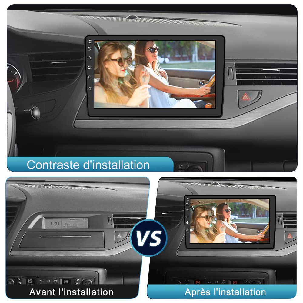 AWESAFE Autoradio Android 13 pour Citroën C5 (2008-2017) – Écran Tactile 10 Pouces avec Cadre, CarPlay sans Fil, Navigation, Android Auto sans Fil, Bluetooth, WiFi, Radio RDS