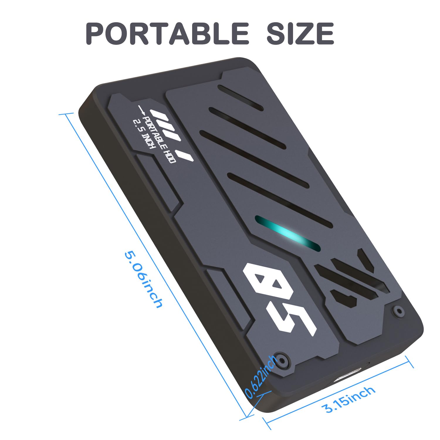 Disco duro externo portátil ultradelgado USB 3.0 HDD de almacenamiento para PC, portátil, Mac, Xbox One, PS4, PS5 (500 GB)