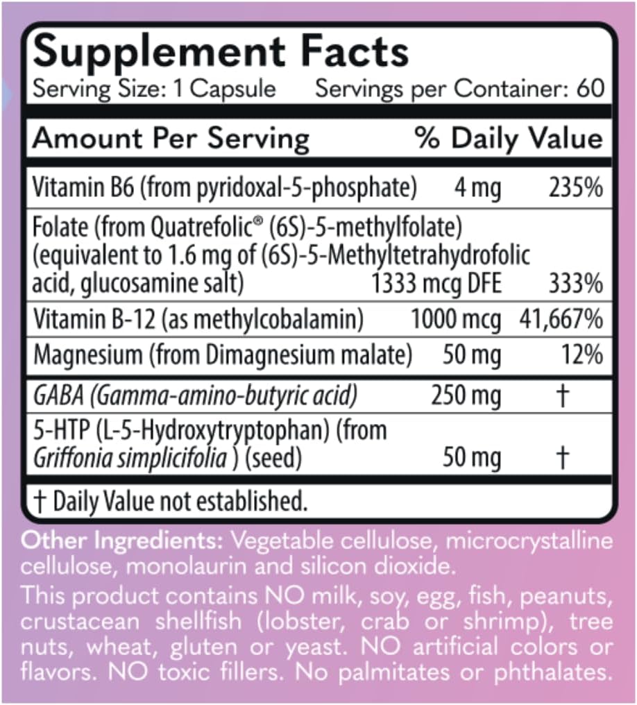 MD Logic Health Good Mood Vitamin B6, B12, Folate, GABA, 5-HTP, Magnesium - Daily Dose of Zen - Perfect for Everyday Balance and Travel - Made in New York