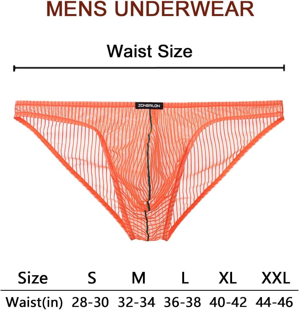 Men's Sexy Mesh Underwear Briefs See Through Low Rise Briefs with Pouch - Image 6
