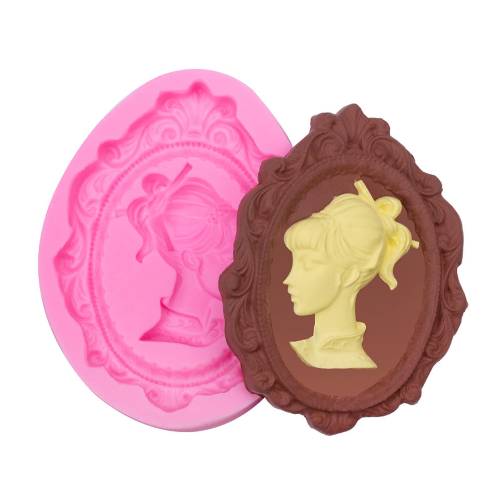 Buxuaaaa Girl Photo Frame Molds Creative Soft Pottery Clay Plasters Chocolate Fondant Baking Molds Decorating Tool Silicone Fondant