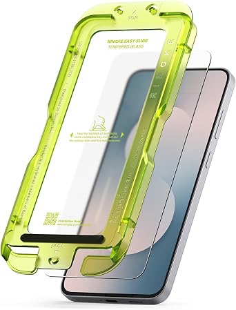 Ringke Easy Slide Tempered Glass Compatible with Samsung Galaxy S25 FE Screen Protector [Super Easy to Install] Case Friendly Shatterproof Premium 9H Hardness - 2 Pack