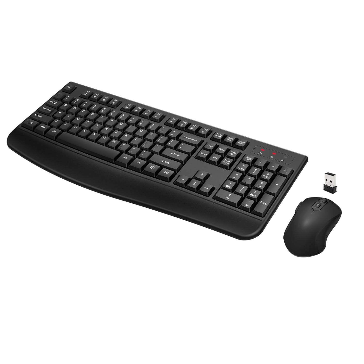 Wireless Keyboard and Mouse Combo Full-Sized 2 4GHz Wireless Keyboard with Comfortable Palm Rest and Optical Wireless Mouse
