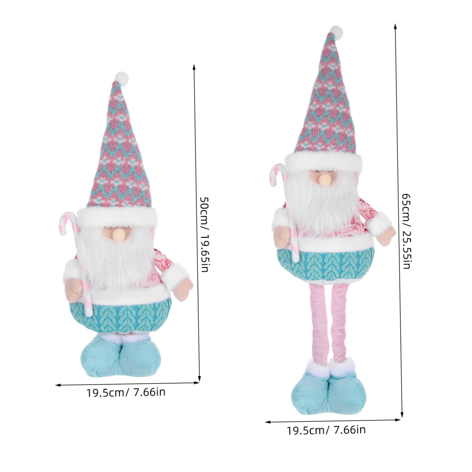 Figura Babbo Natale Telescopica con Gambe Regolabili Statuina Natalizia per Decorazioni Tavolo e Feste di Natale Estensibile per Casa e Ufficio