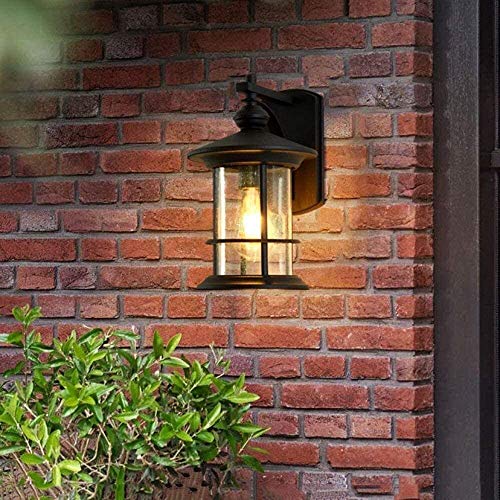 Applique extérieure noir aluminium étanche IP23 avec support de lumière E27