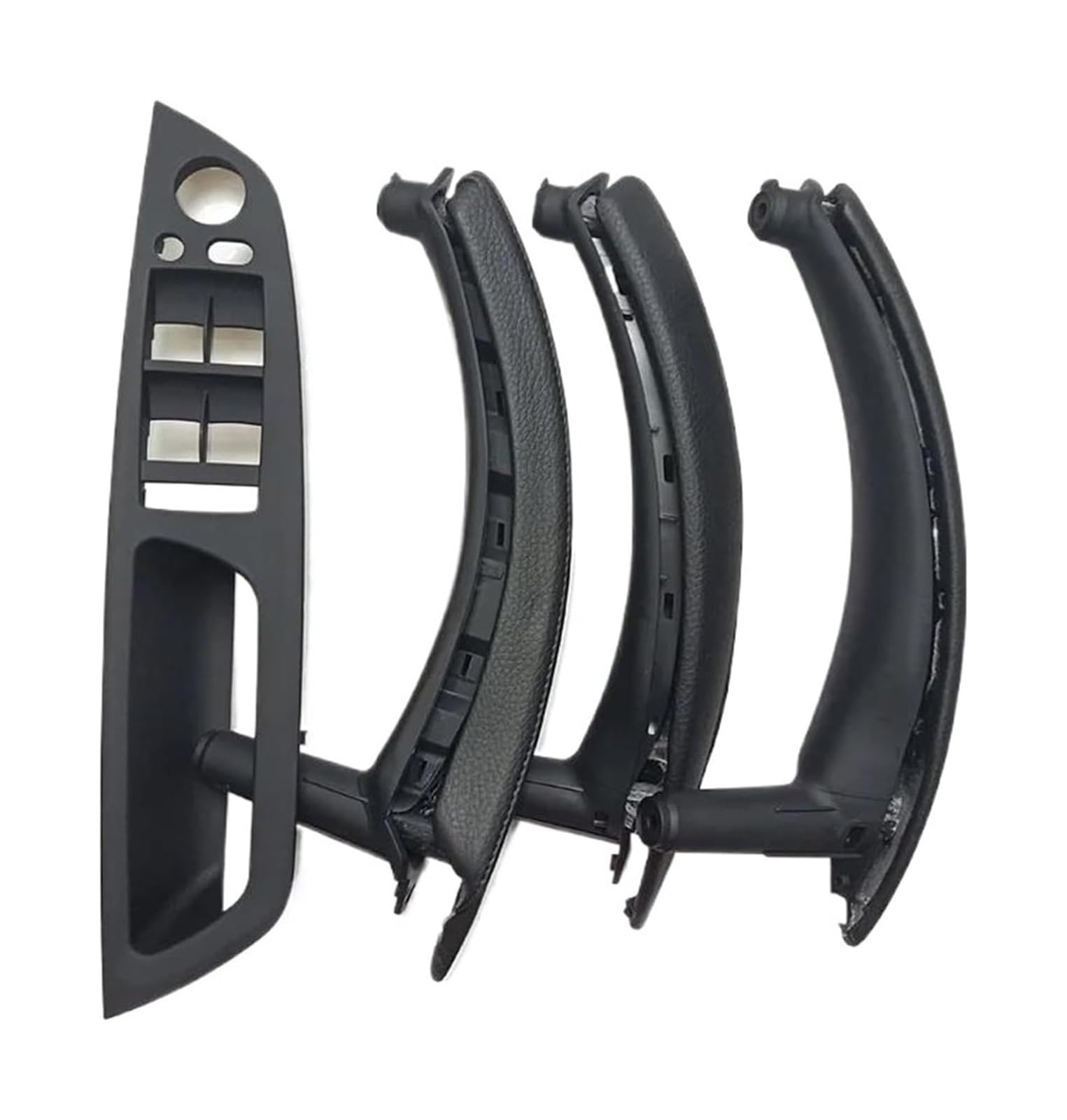 FANGZIQF Inner Door Pull Handles LHD Interior Door Handle with Leather Cover Assembly Full Set for X5 for X6 E70 E71 E72 2007-2014(Black)