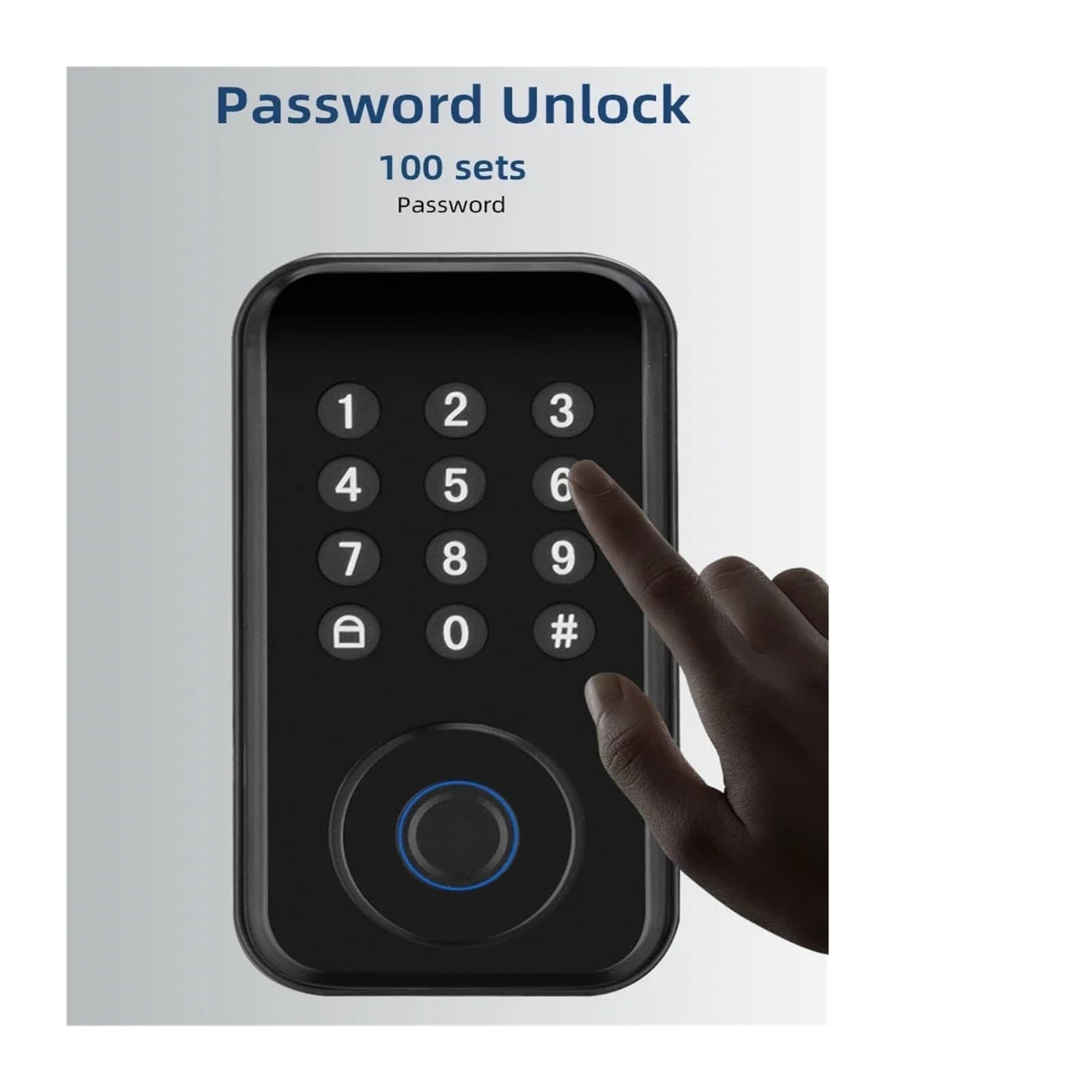 Serratura Smart, Serratura a catenaccio intelligente con impronta digitale e sensore di chiusura/porta, sblocco automatico tramite chiave/password/APP