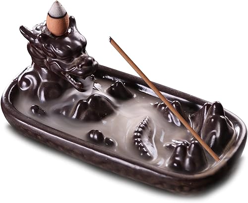 Quemador de incienso de reflujo de dragón, soporte de incienso para decoración del hogar, adornos de estatua de regalo