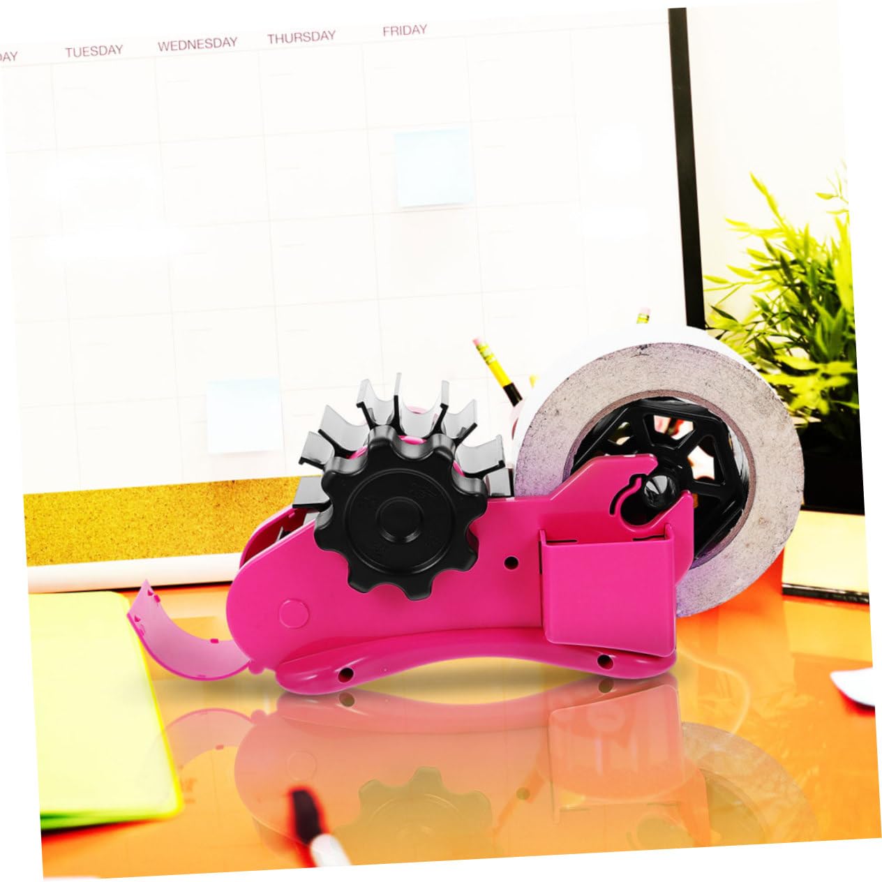 3 Stück Multifunktionaler Klebebandabroller mit Halbautomatischer Schnittfunktion Praktisch für Büro Schule und Heimgebrauch Geeignet für Innendurchmesser Rosa Klebeband