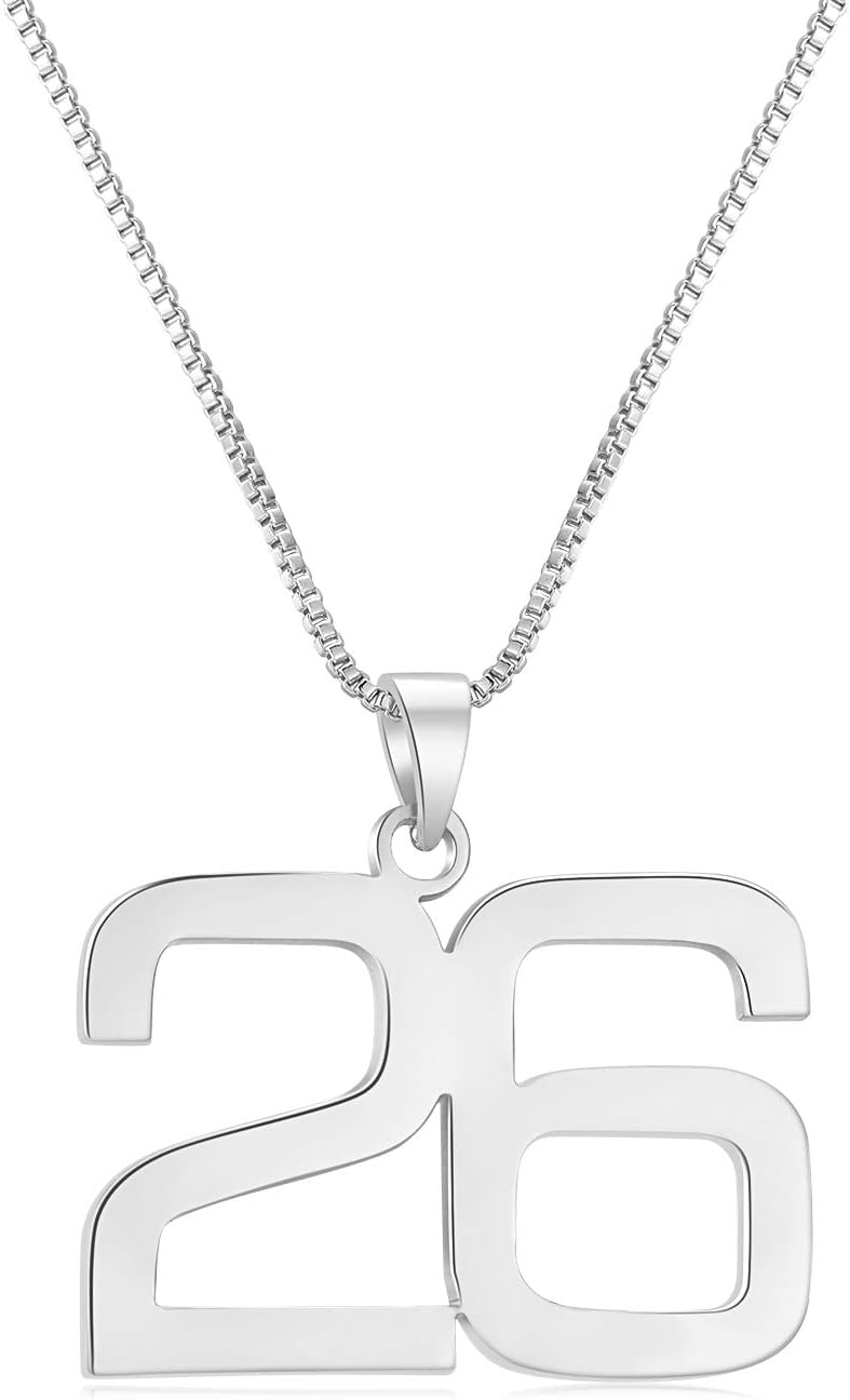 Custom Number Necklace Personalized Number Charm Pendant Inspirational Jewelry Basketball Baseball Football Gift for Men