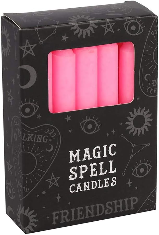 12 Magic Spell Candles - Friendship Pink 10cm
