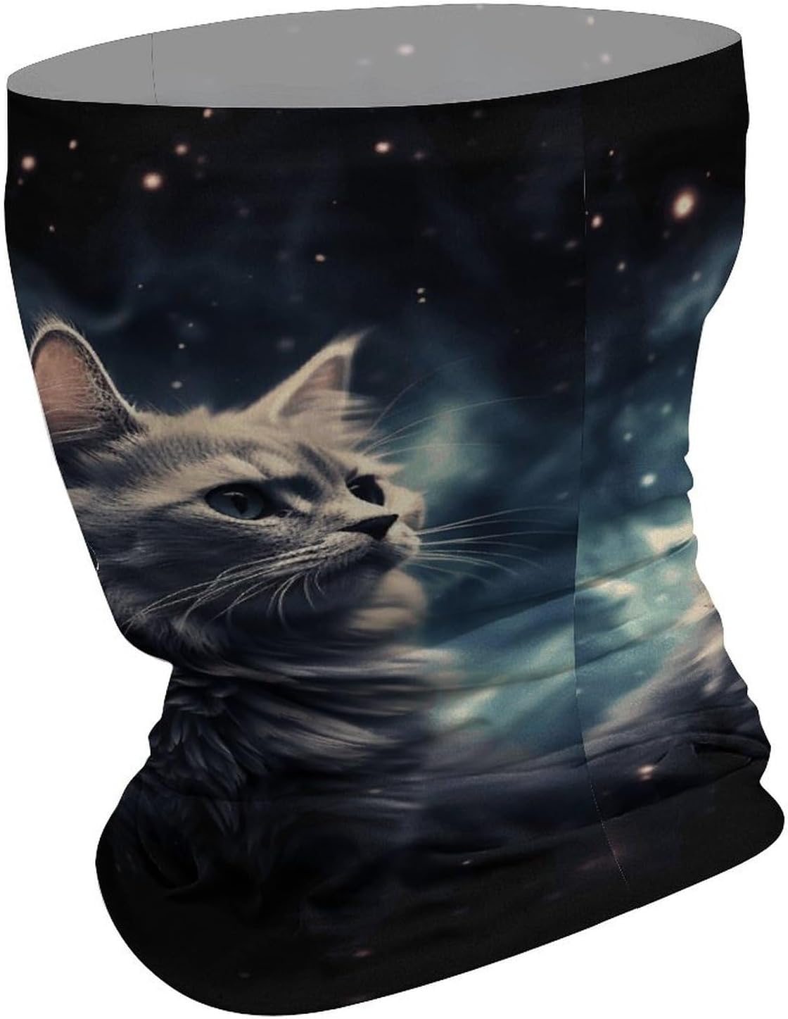 Neck Gaiter Face Mask for Cold Weather A Cat in A Nebula Face Cover Scarf for Men Women Elastic Headbands Wind-proof Bandana for Skiing Fishing Hiking Cycling