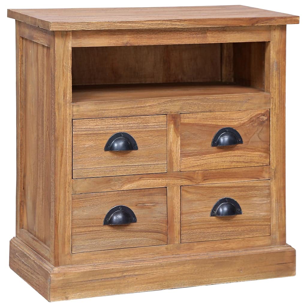 Szafka pomocnicza 60 x 30 x 60 cm z litego drewna tekowego, skrzynia drawers, komoda, szafka na korytarz, szafka komodowa, szafka na pranie do sypialni