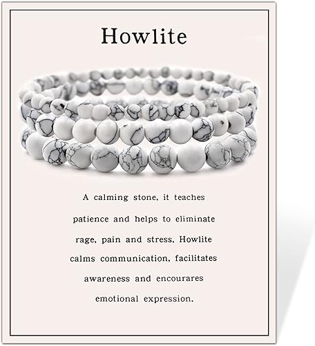 Miniatura 1 de Ronglry 3 pulseras de piedra natural para mujeres y hombres, pulseras de cuentas de cristal curativo, amatista espiritual, cuarzo rosa, chakras,