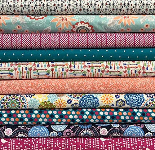 image for Quilting Fabric Squares 8.5” x 8.5” (21.6cm x 21.6cm) Pre-Cut Cott