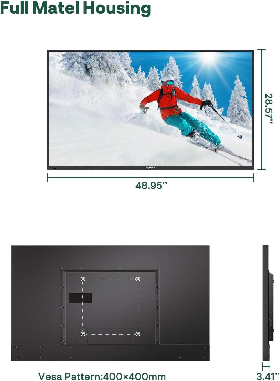 SYLVOX Bundle: 55" 120Hz Waterproof Outdoor TV (2025 Gaming Series) & S2 Soundbar